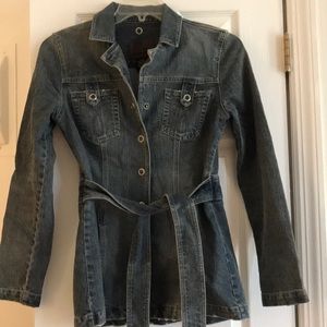 Calvin Klein Belted Jean Jacket ship Length S